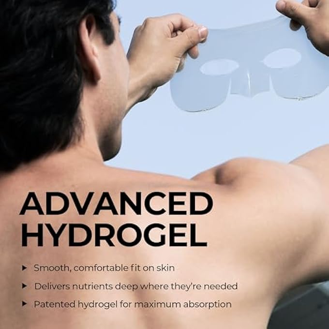 HOMMEFACE REVITALIZING HYDROGEL FACIAL MASK SET FOR MEN (5CT) - HYDRATING, ANTI-AGING & SOOTHING FACE SHEET MASK WITH HYALURONIC ACID, VITAMIN B, C, E & PEPTIDES, BEARD-FRIENDLY - Image 4